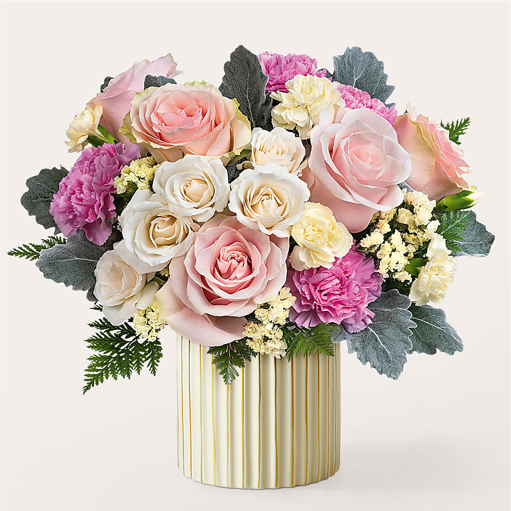 Blissful Moments Bouquet with Ivory Vase – Print A Bunch Florists, Orleans ON