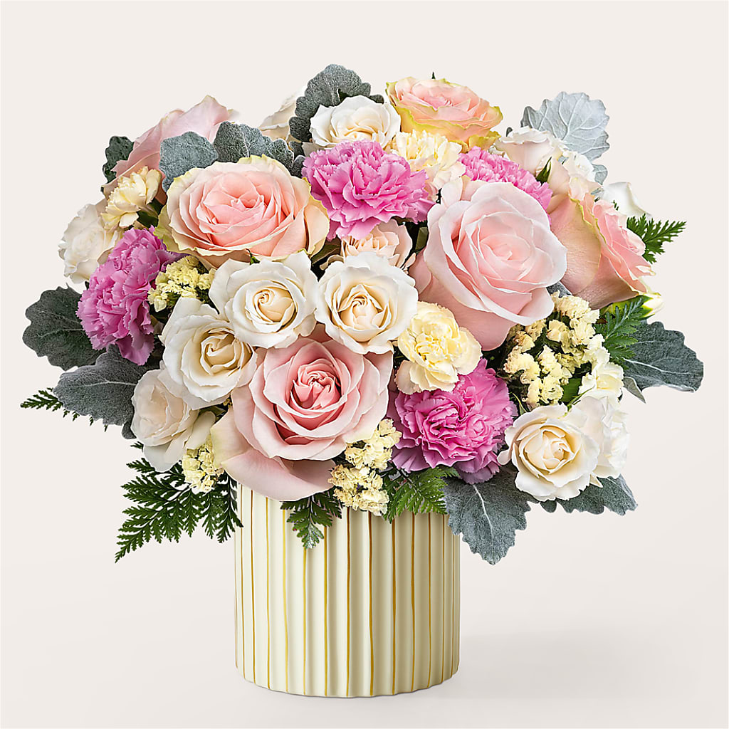 Blissful Moments Bouquet with Ivory Vase – Print A Bunch Florists, Orleans ON
