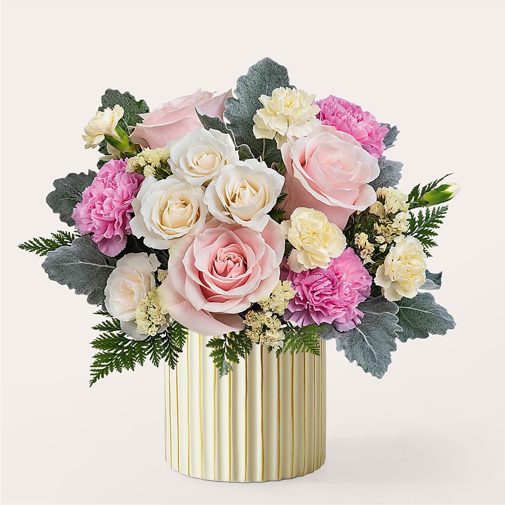 Blissful Moments Bouquet with Ivory Vase – Print A Bunch Florists, Orleans ON