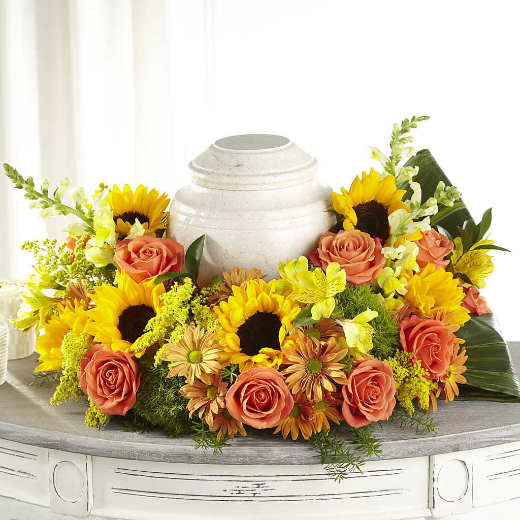 Faithful Sunflower Cremation Adornment – Print A Bunch Florists, Orleans ON