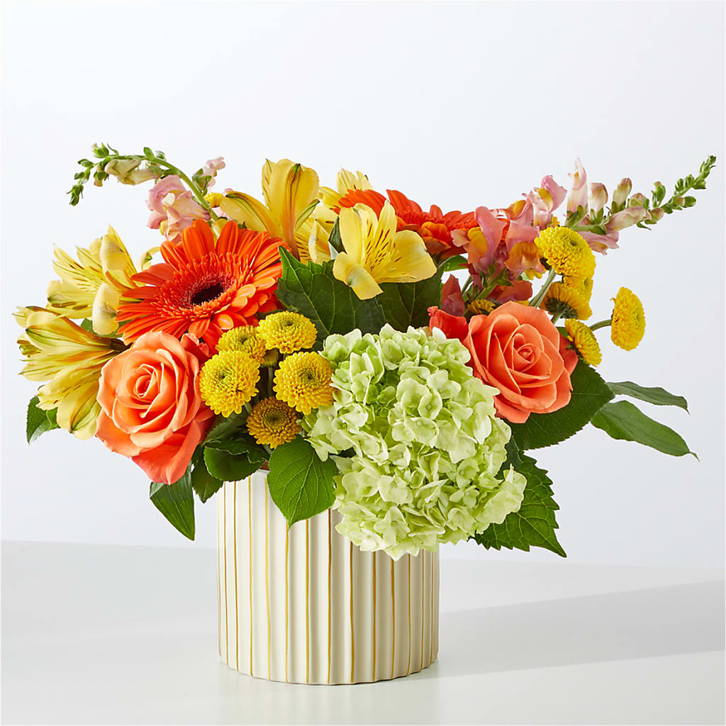 Autumn Sunshine Bouquet with Ivory Vase –  Print A Bunch Florists, Orleans ON
