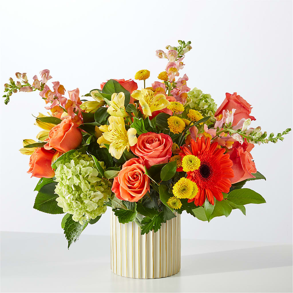 Autumn Sunshine Bouquet with Ivory Vase –  Print A Bunch Florists, Orleans ON