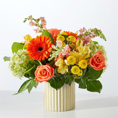 Autumn Sunshine Bouquet with Ivory Vase –  Print A Bunch Florists, Orleans ON