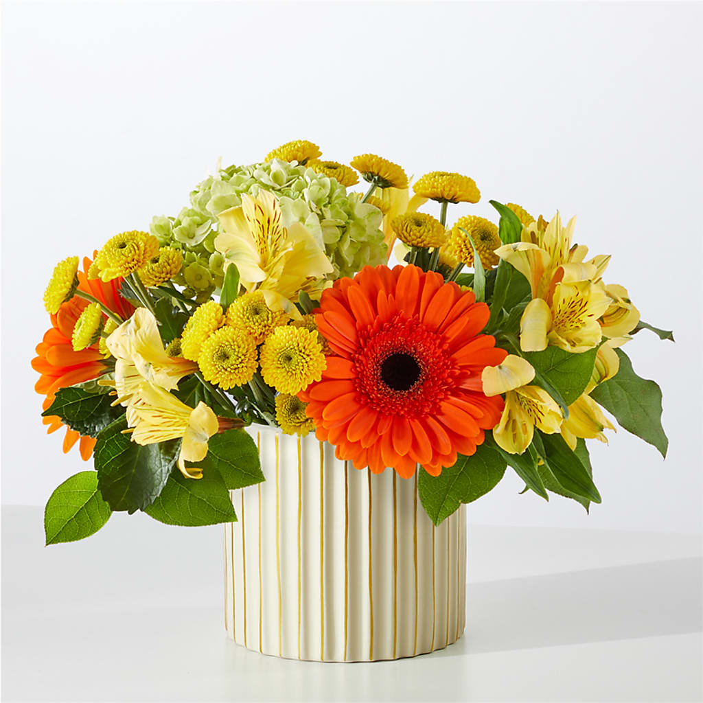 Autumn Sunshine Bouquet with Ivory Vase –  Print A Bunch Florists, Orleans ON