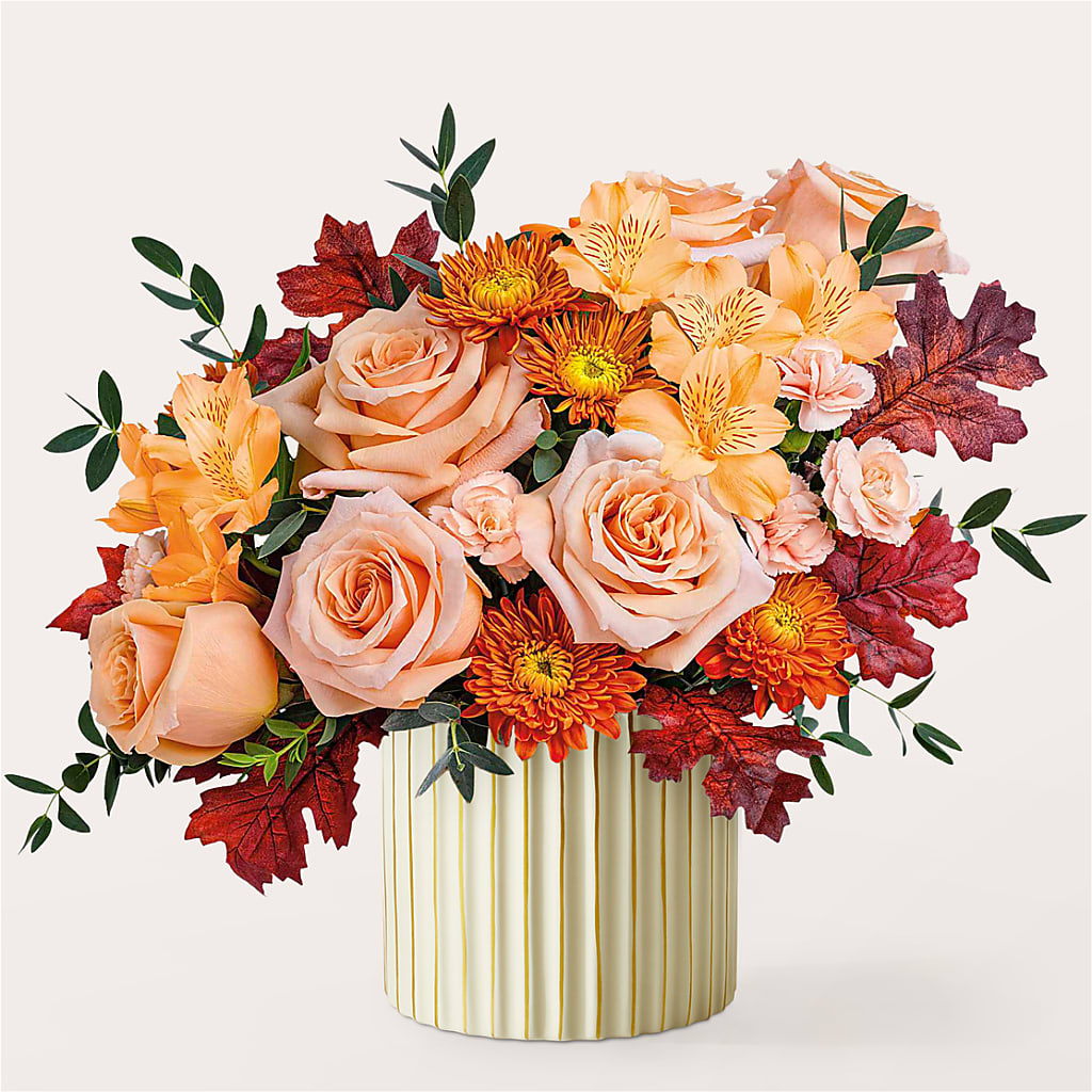 Spiced Latte Bouquet with Ivory Vase –  Print A Bunch Florists, Orleans ON