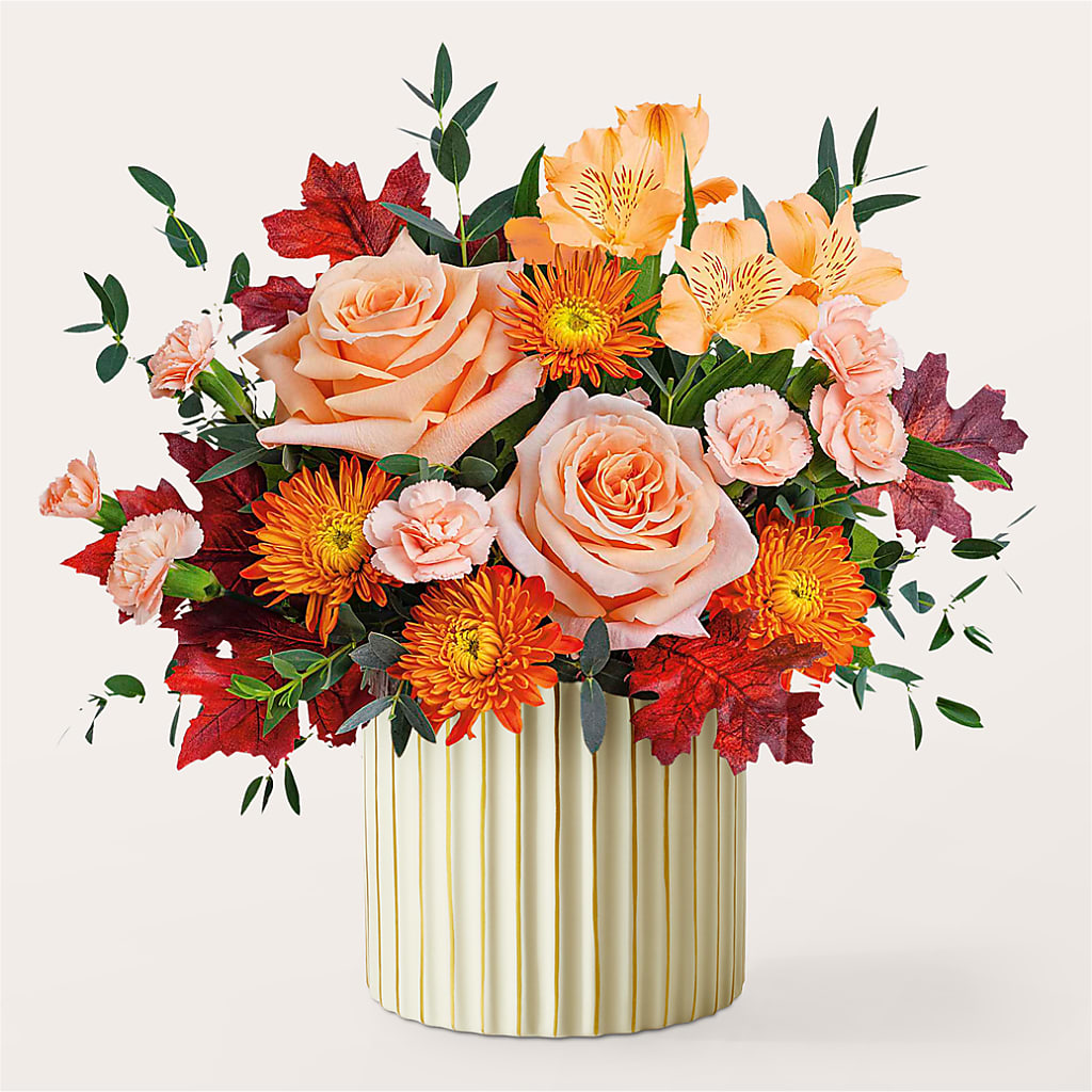 Spiced Latte Bouquet with Ivory Vase –  Print A Bunch Florists, Orleans ON