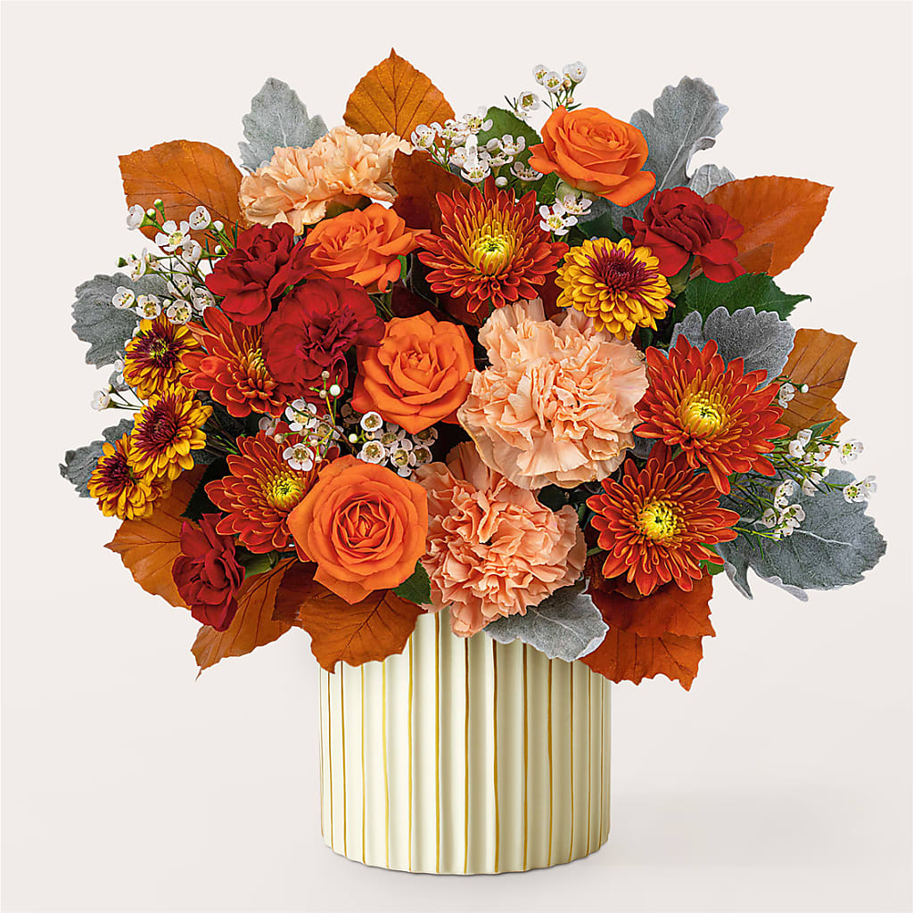 Merlot Bouquet with Ivory Vase –  Print A Bunch Florists, Orleans ON